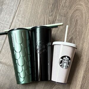 Starbucks Trio of cups + bonus gift!
